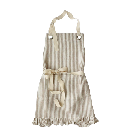 Black Ruffle Pinstripe Apron