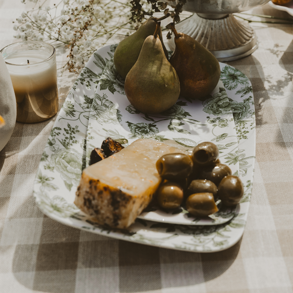 Green Delft Stacking Melamine Trays | Set of Two