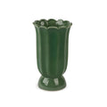 Medium Cottage Bloom Dark Green Scalloped Vase