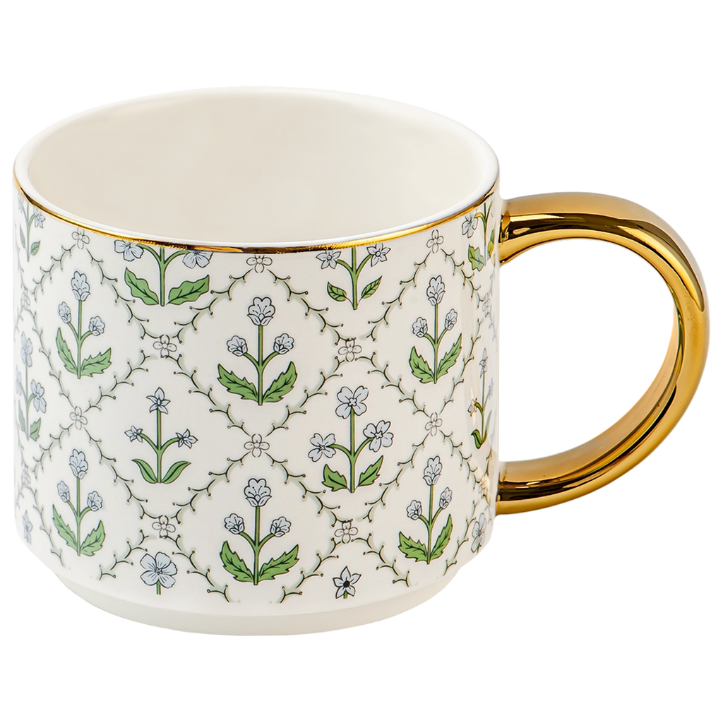 Floral Quilt Mug 14oz | Something Blue