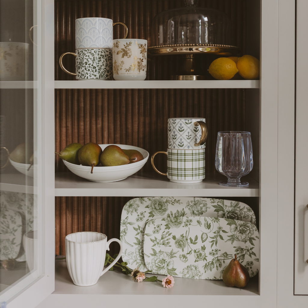 Green Delft Stacking Melamine Trays | Set of Two