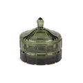 Short Green Vintage Cottage Bloom Pressed Glass Jar
