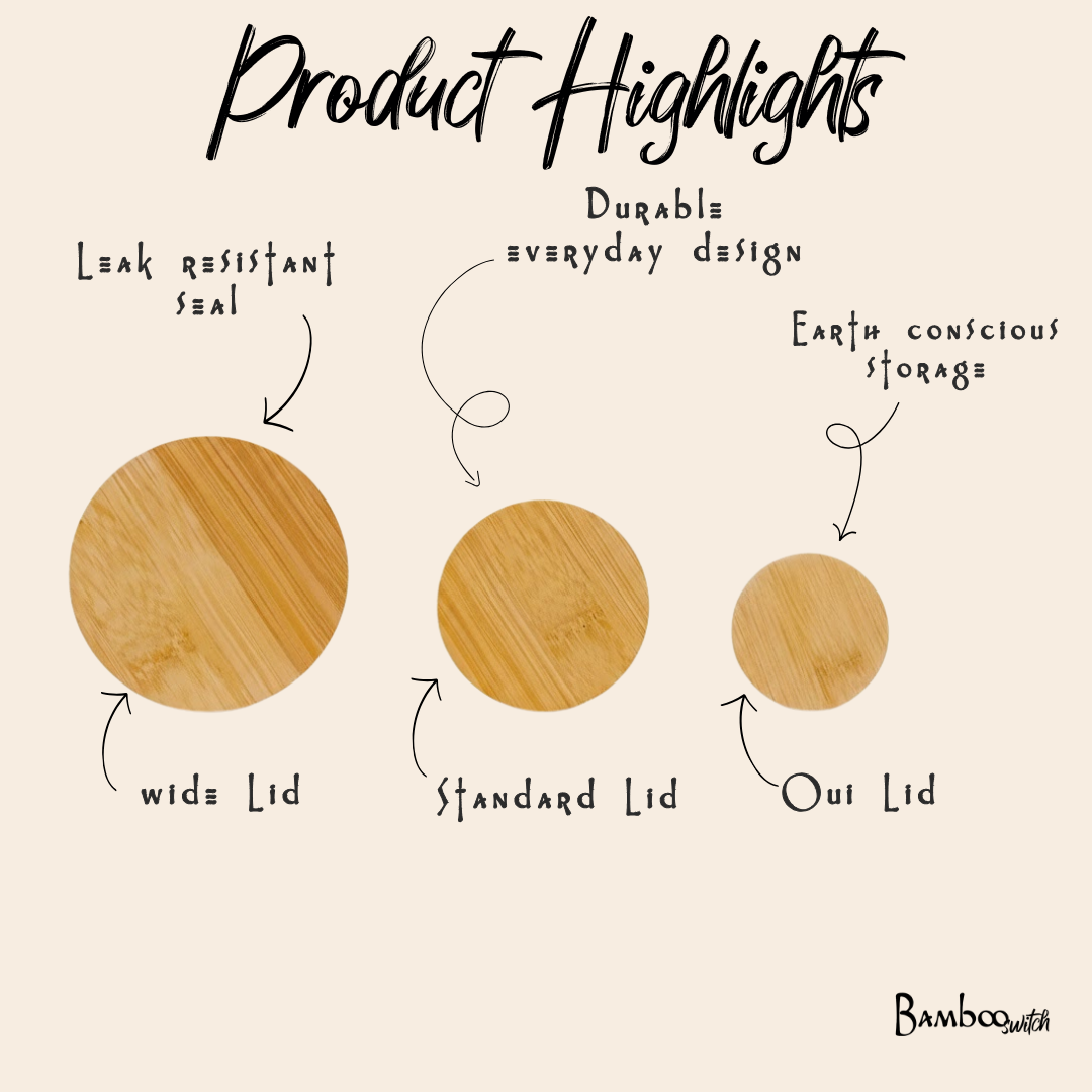 Bamboo Mason Jar Lid | Wide Mouth