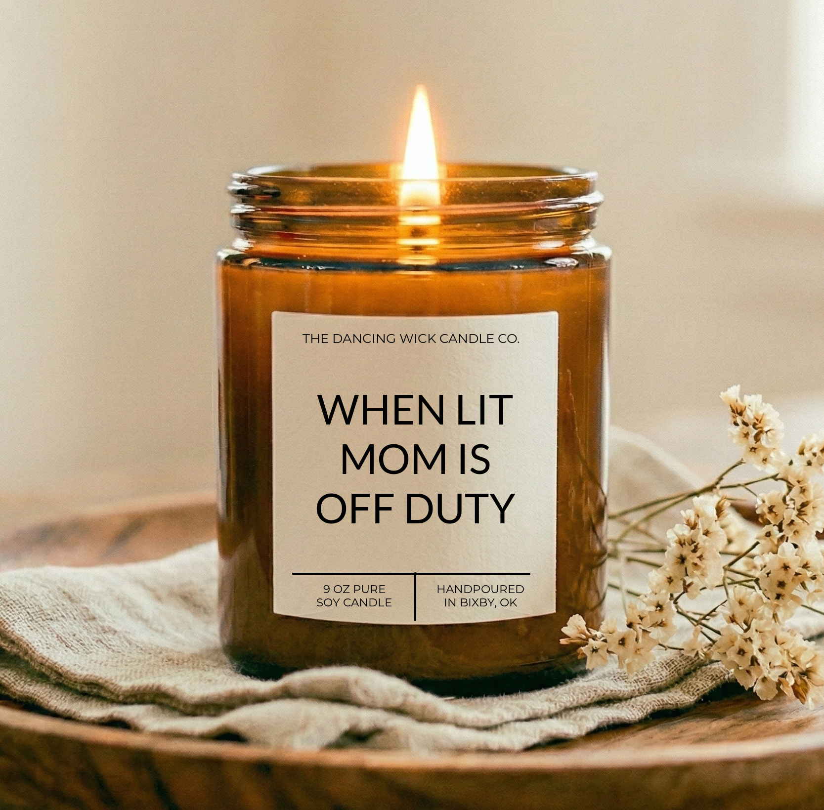 Mom Is Off Duty | Bora Bora Amber Soy Candle