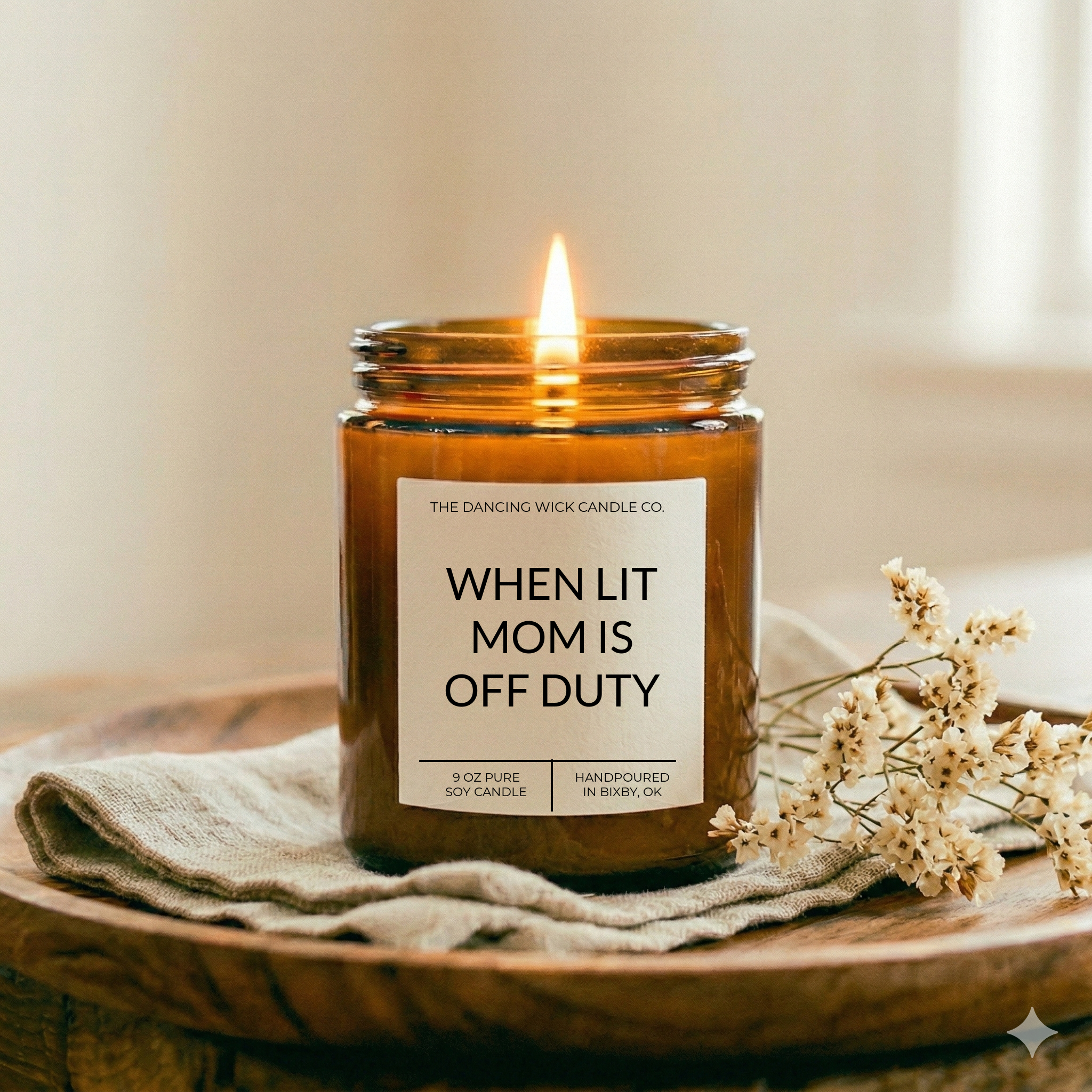 Mom Is Off Duty | Bora Bora Amber Soy Candle